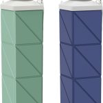 24oz Collapsible Water Bottles 2pcs,Food grade BPA Free Reusable Silicone Foldable Water Bottle Lightweight LeakProof for Travel Hiking Camping Sports,Collapses Folding Water Bottle 2pack